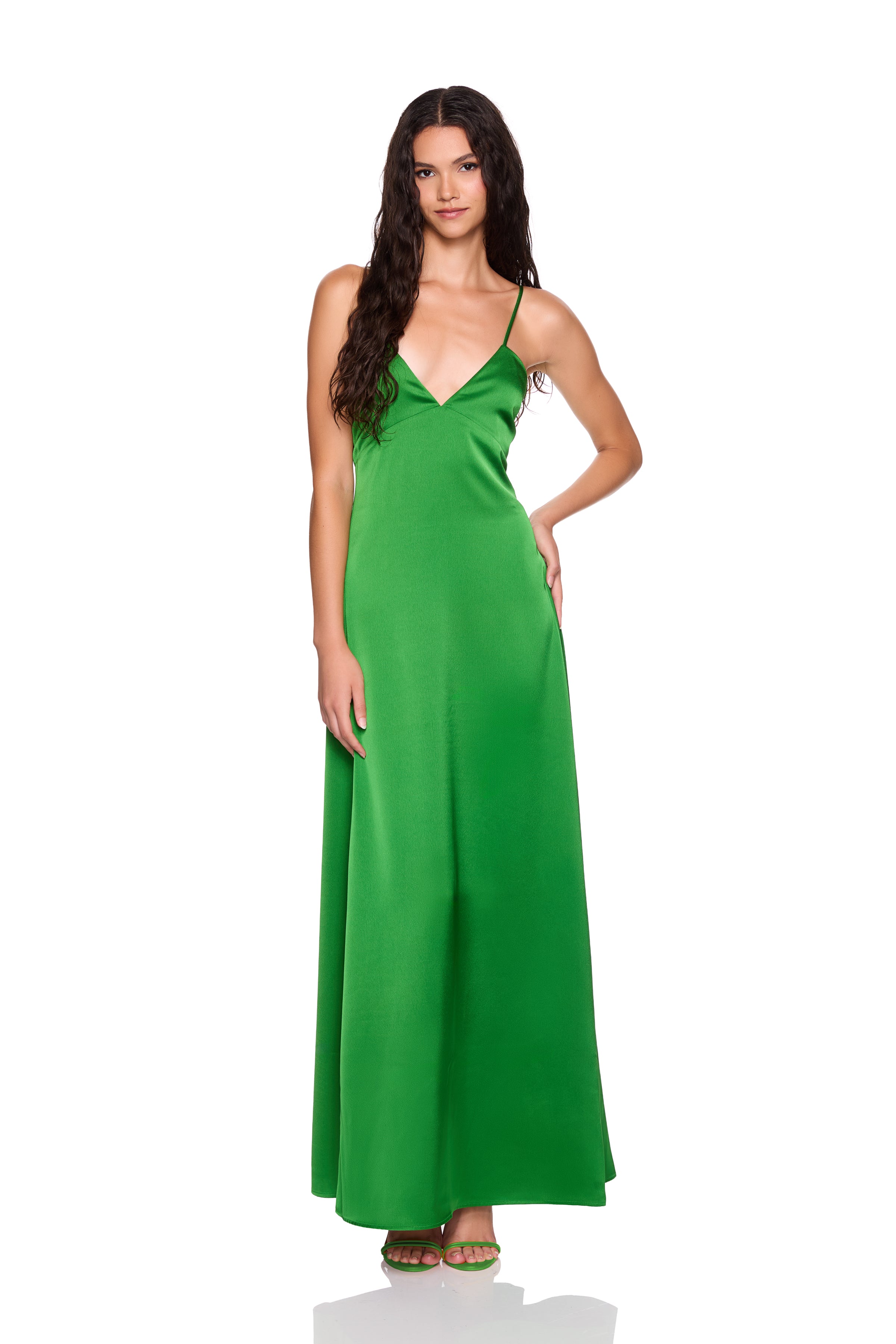 satin slip dress 42"
