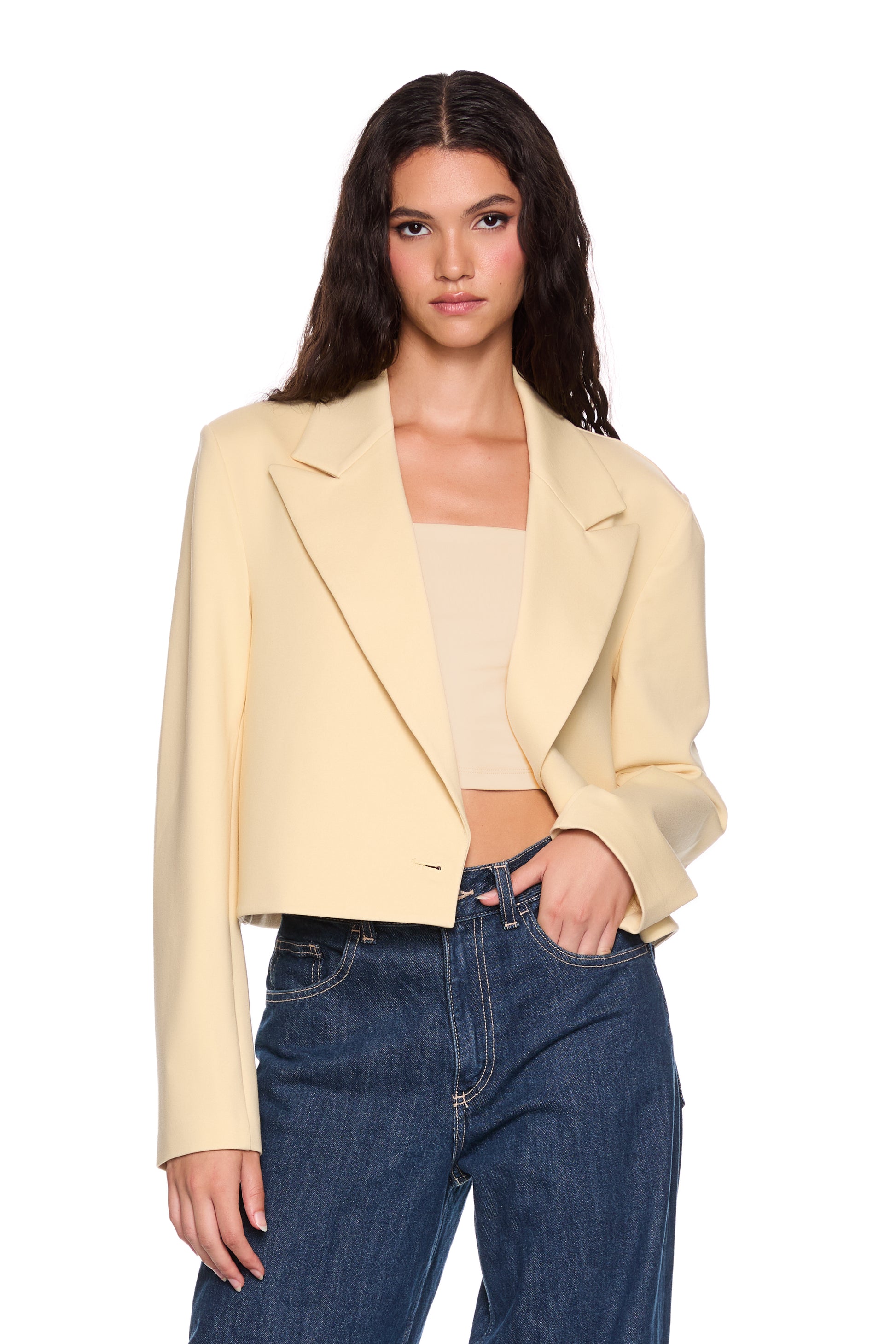 heavy knit boxy jacket 3"