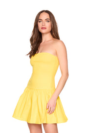 knit poplin tube drop waist dress 17"
