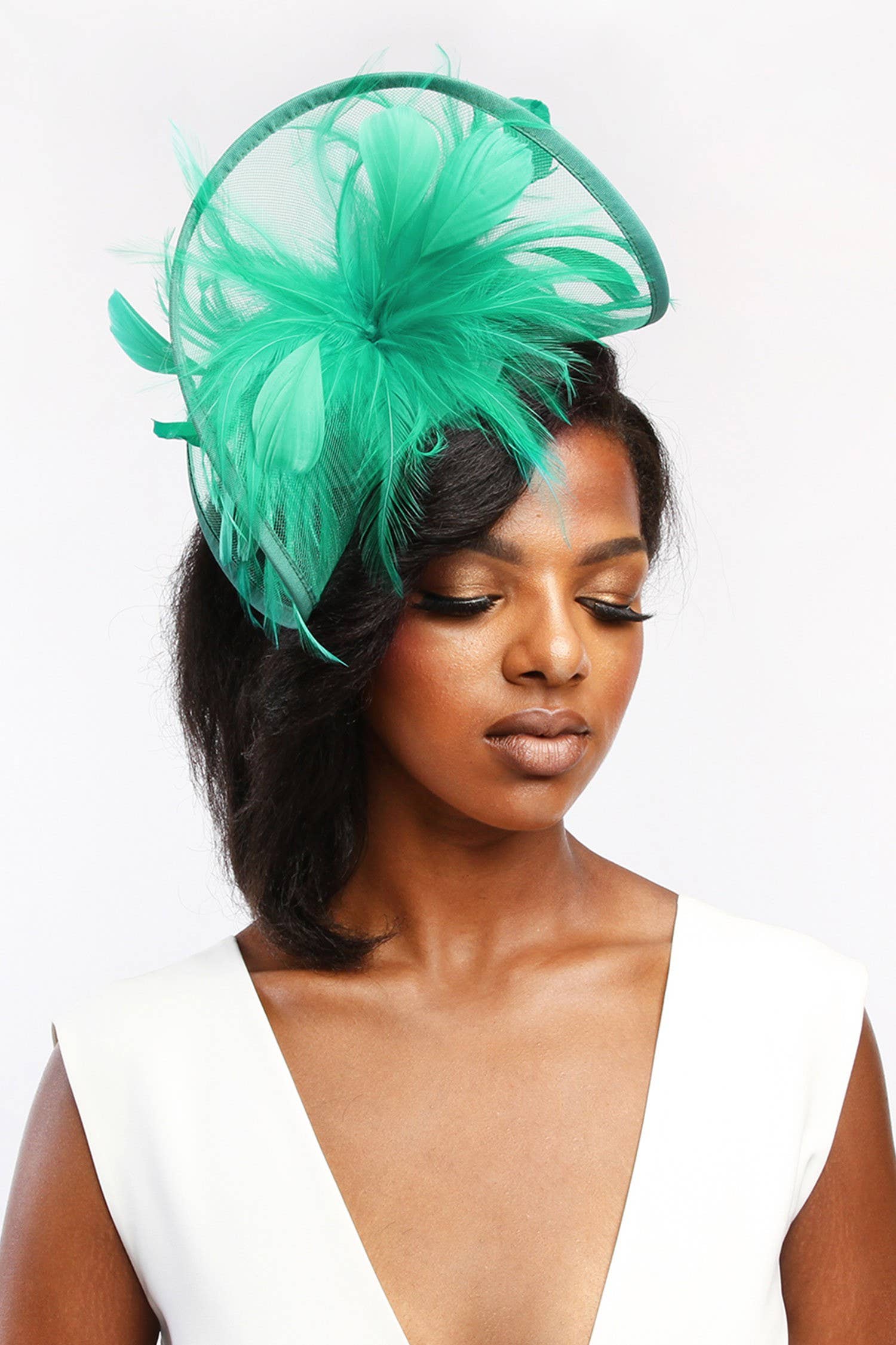 Mesh Feather Fascinator