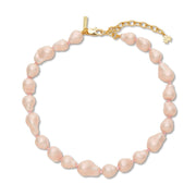 Lele Sadoughi Rosé Pearl Baroque Necklace