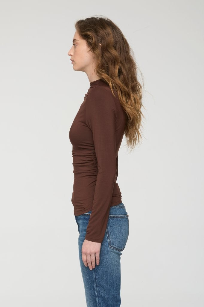 NATHALIA LONG SLEEVE DRAPED MOCK NECK