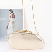 Metallic Faux Leather Clutch Bag