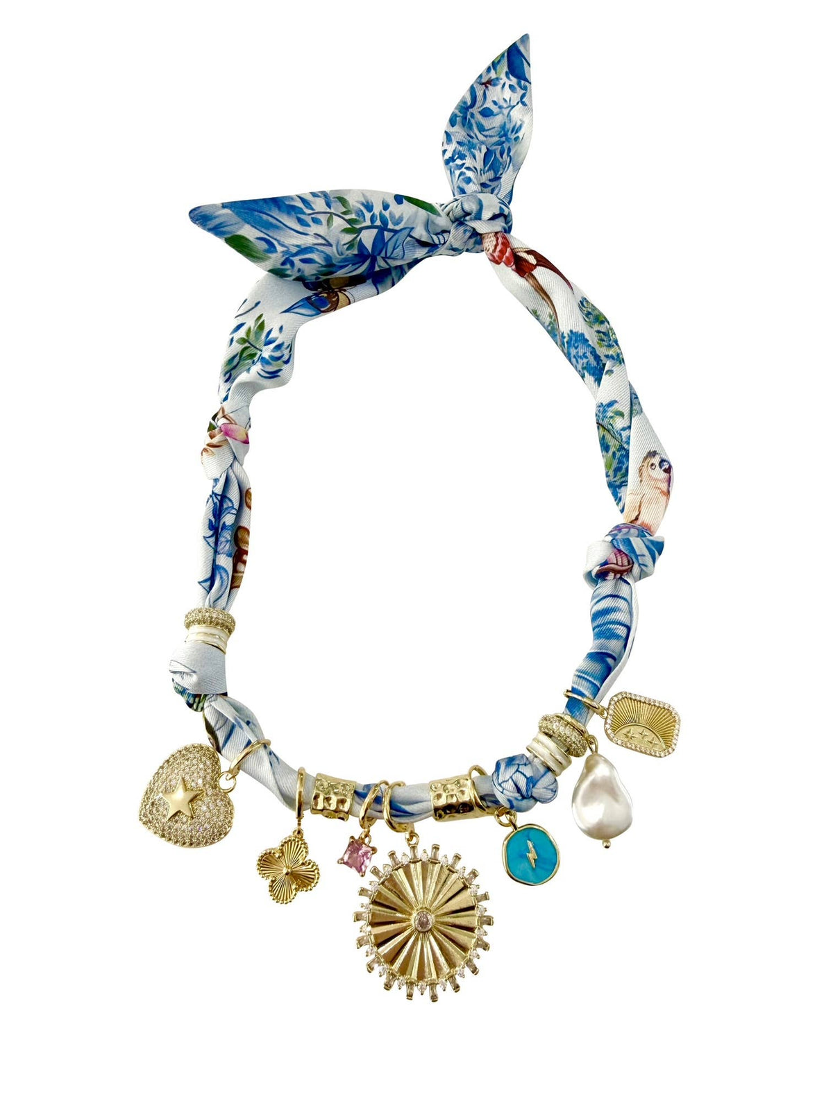 Gemelli Beatrice Multi Charm Scarf Necklace