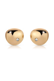 Ettika Polished Pebble Crystal Stud Earrings