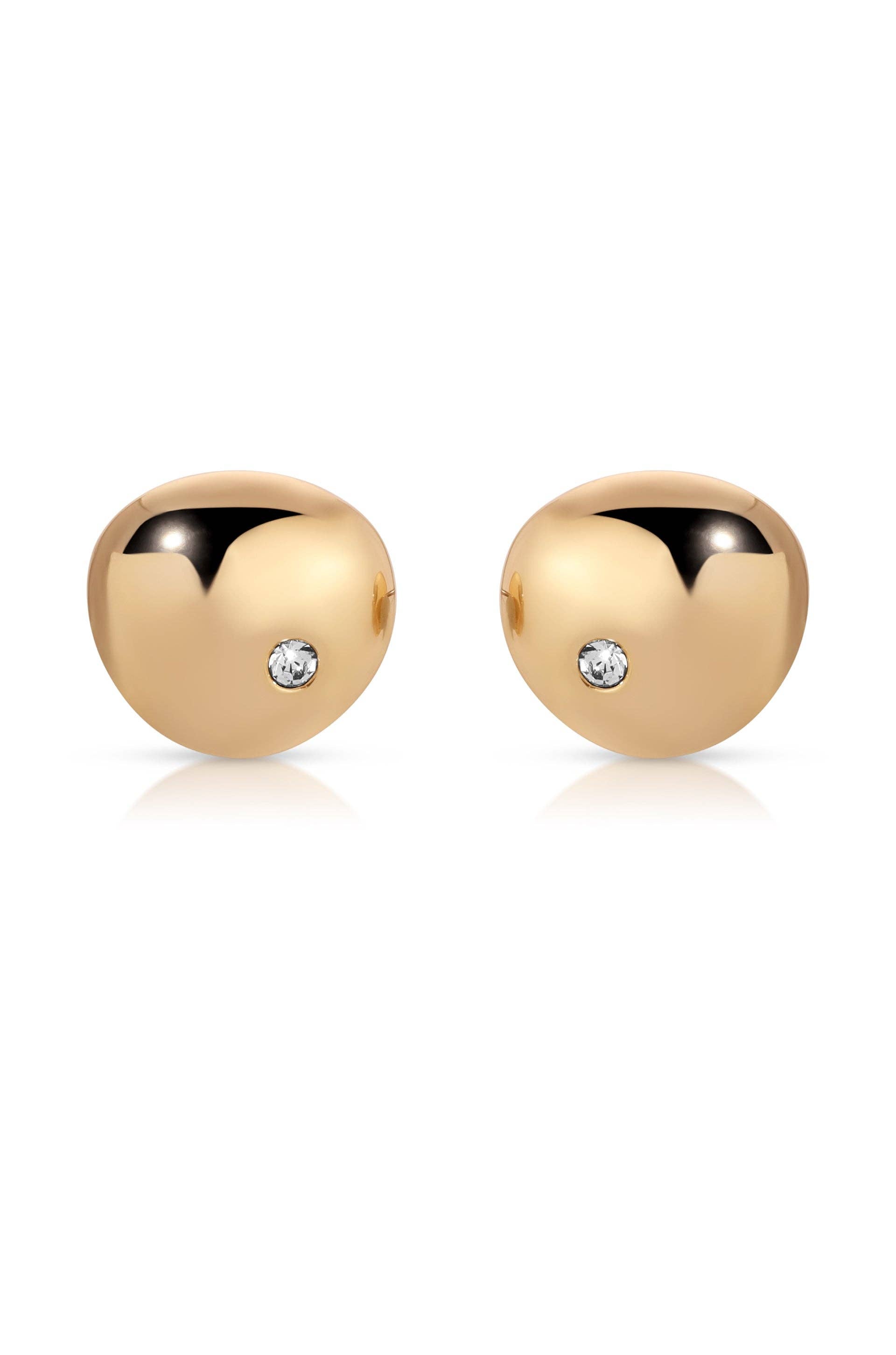 Ettika Polished Pebble Crystal Stud Earrings