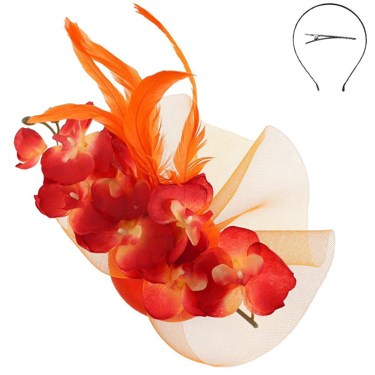 Structured Disc Fascinator Orchid Feather Disc Fascinator – Violet’s of Saratoga