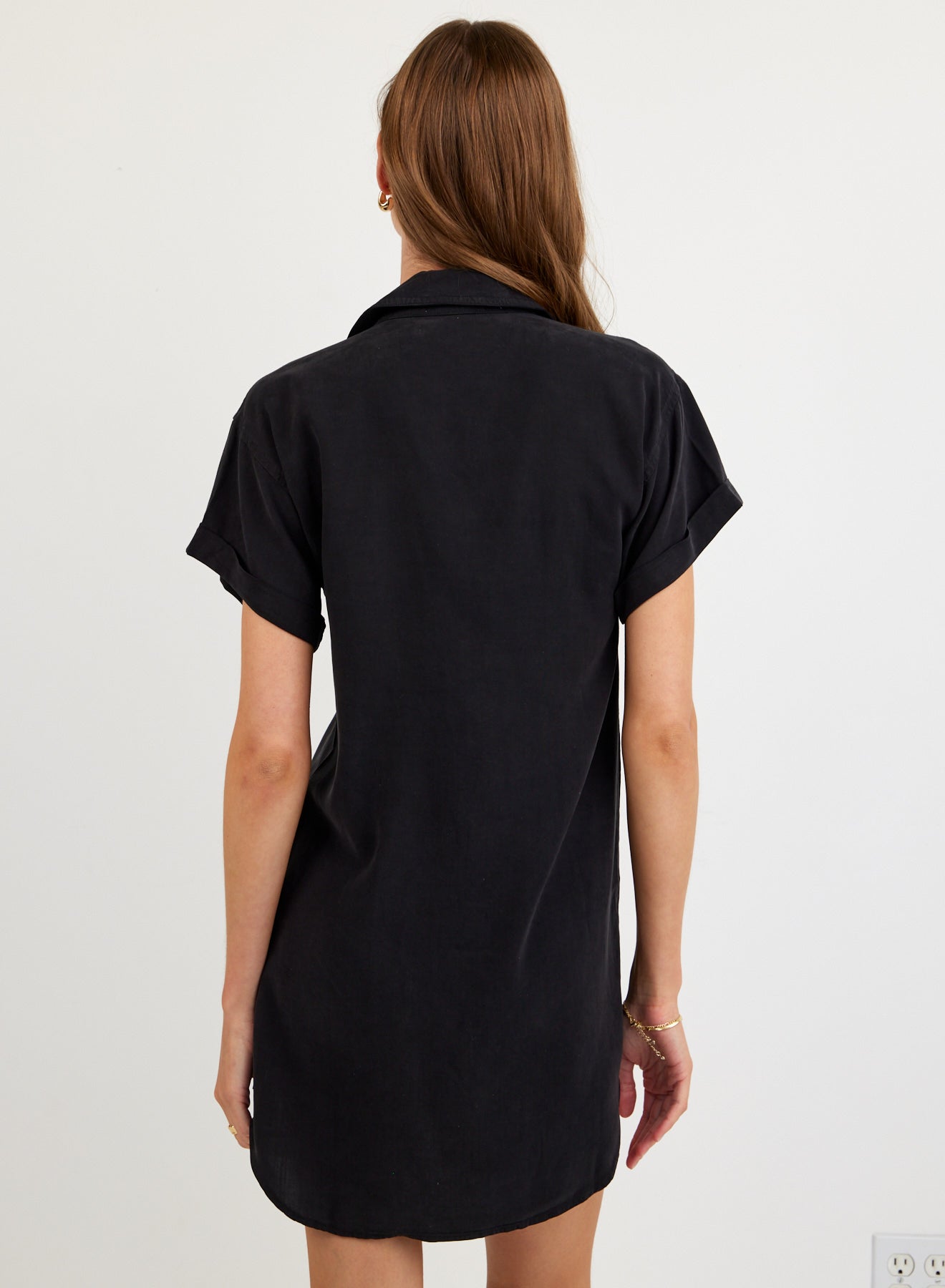 B6881-654-303 - ROLL SLEEVE POCKET SHIRT DRESS