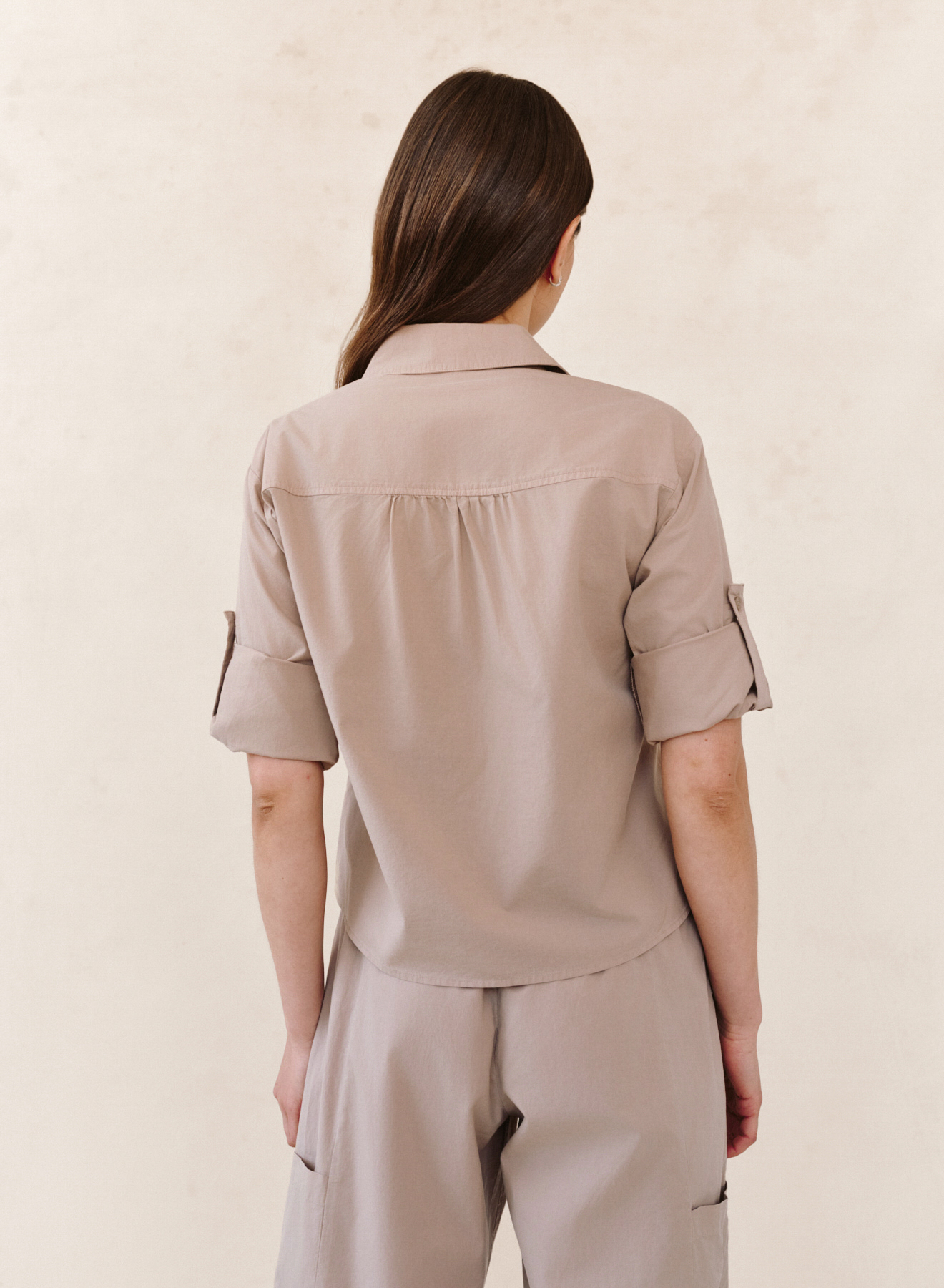 B4211-H58-302 - LONG SLEEVE CROP UTILITY SHIRT