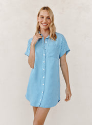 B6881-K47-612 - ROLL SLEEVE POCKET SHIRT DRESS
