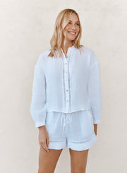 B2482-331-302 - MANDARIN COLLAR TRIMMED BUTTON DOWN