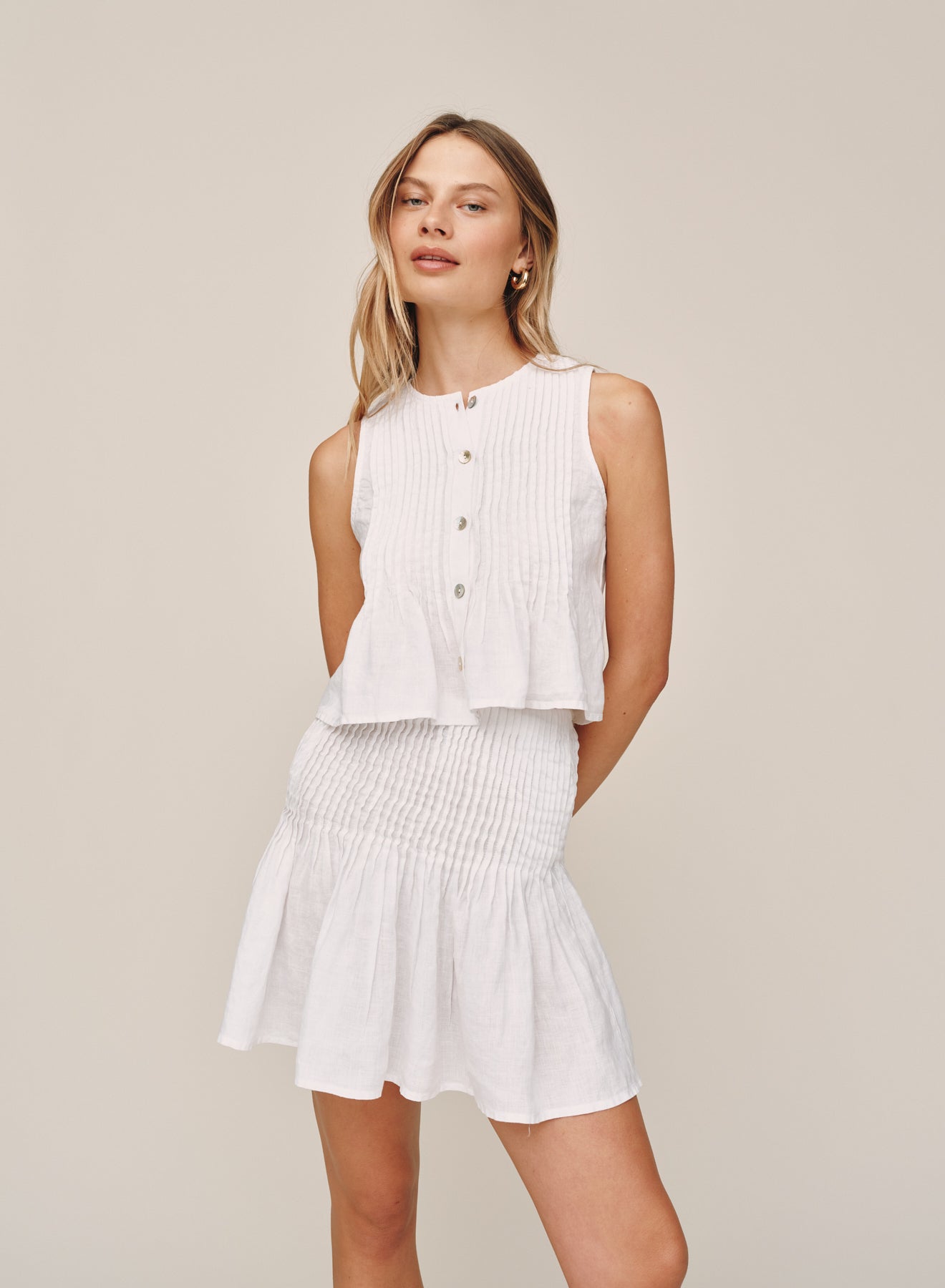 B3092-331-302 - PINTUCK MINI SKIRT
