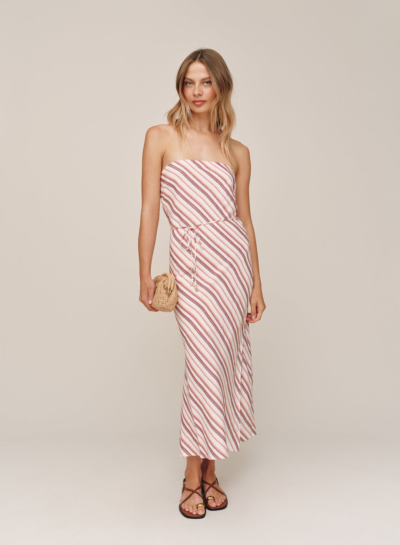B6800-L13-304 - STRAPLESS BIAS MAXI DRESS