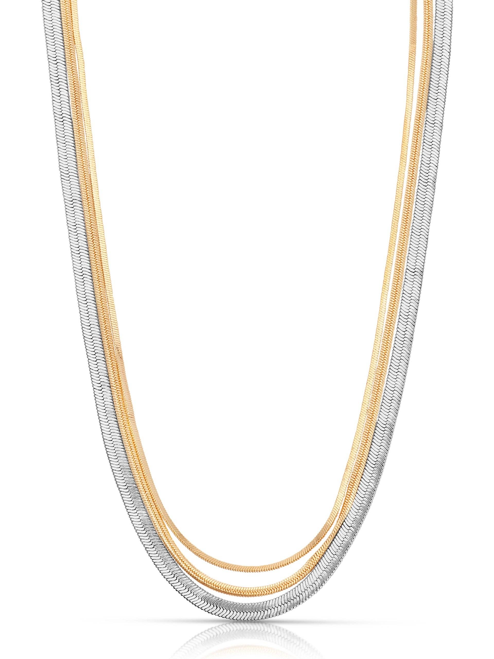 Ettika Mixed Metal Strands Necklace