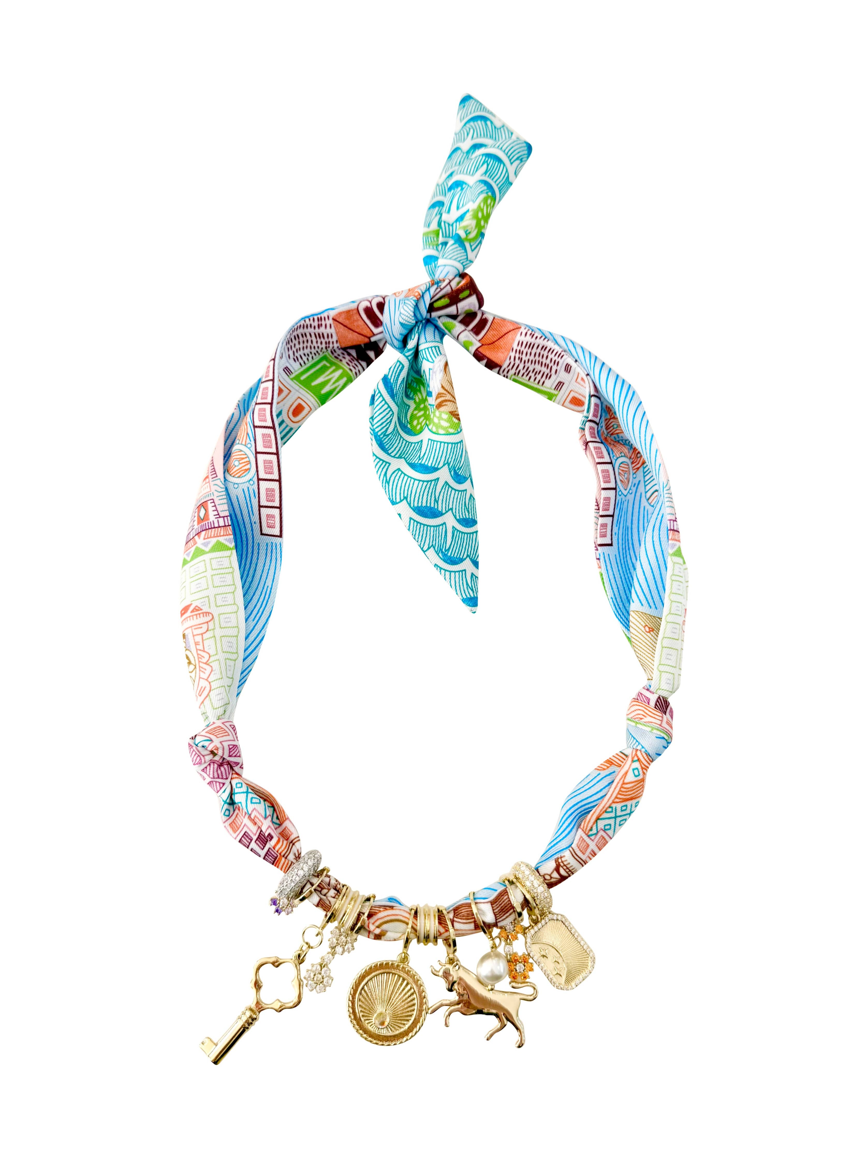 Gemelli Tate Multi Charm Scarf Necklace