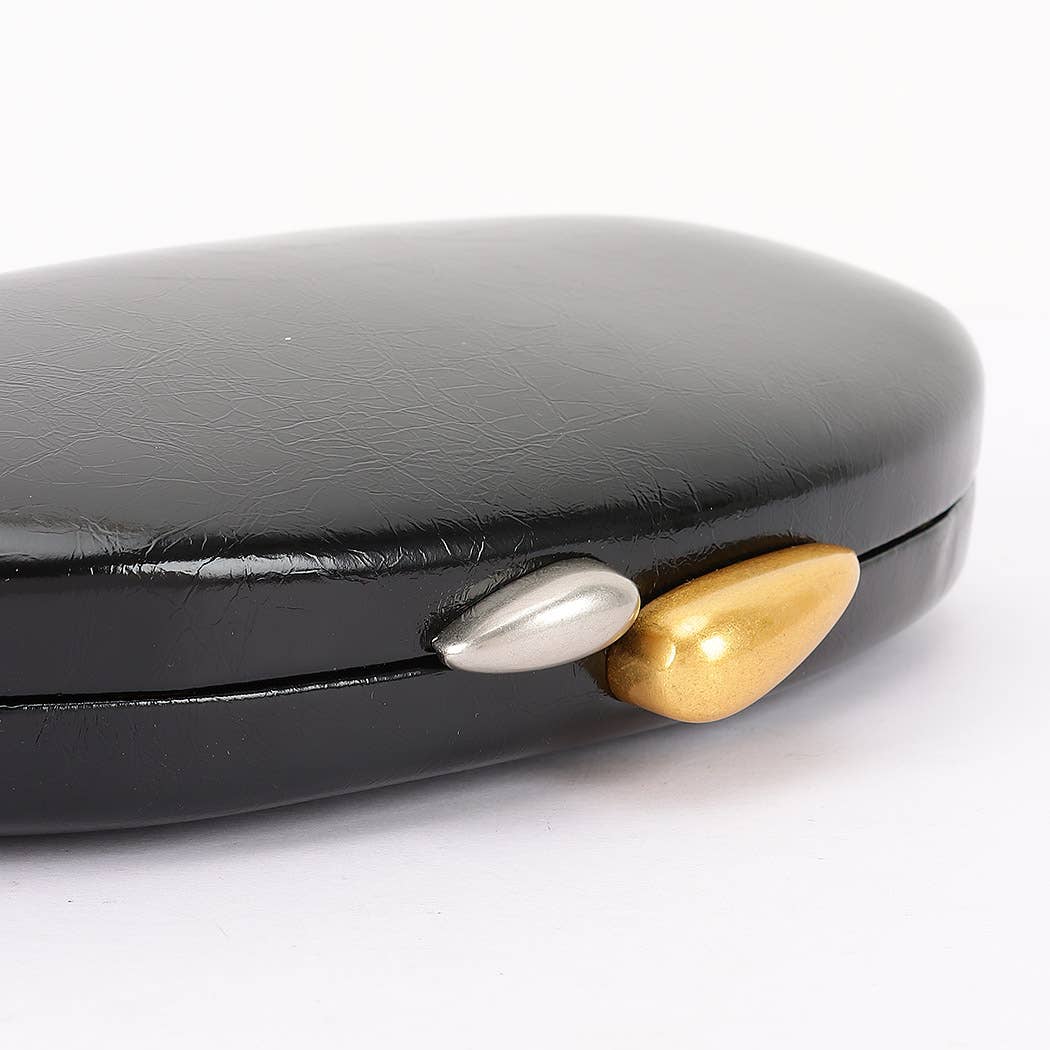 Metallic Faux Leather Clutch Bag