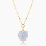 THATCH Malene Blue Lace Heart Clip Charm Necklace