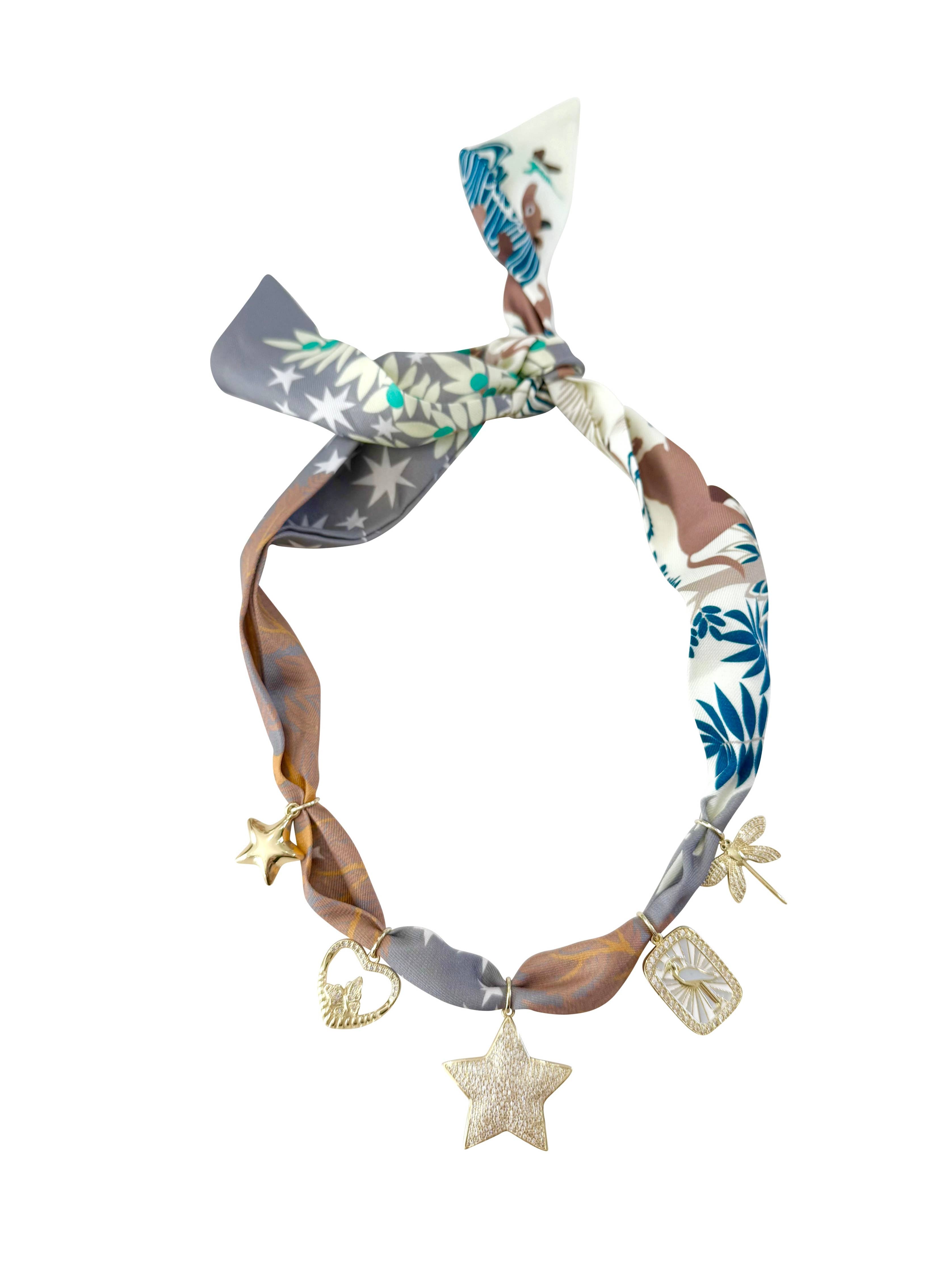 Gemelli Ari Multi Charm Scarf Necklace
