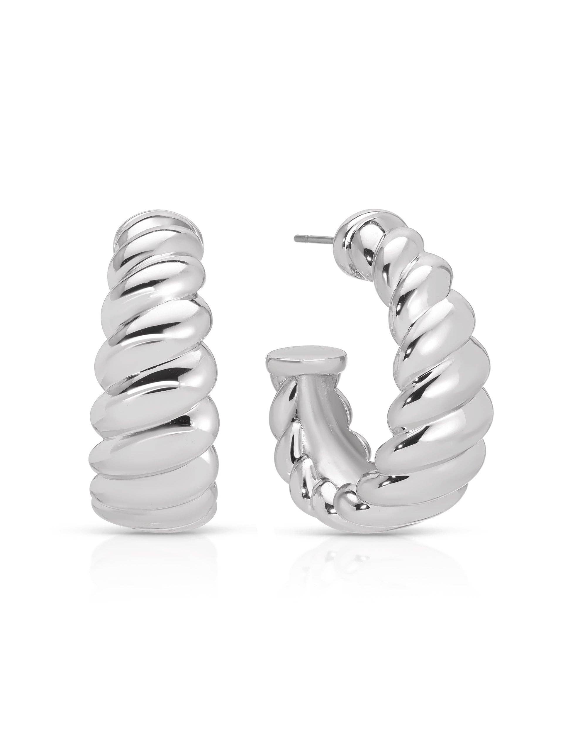 Ettika Modern Ribbed Hoops