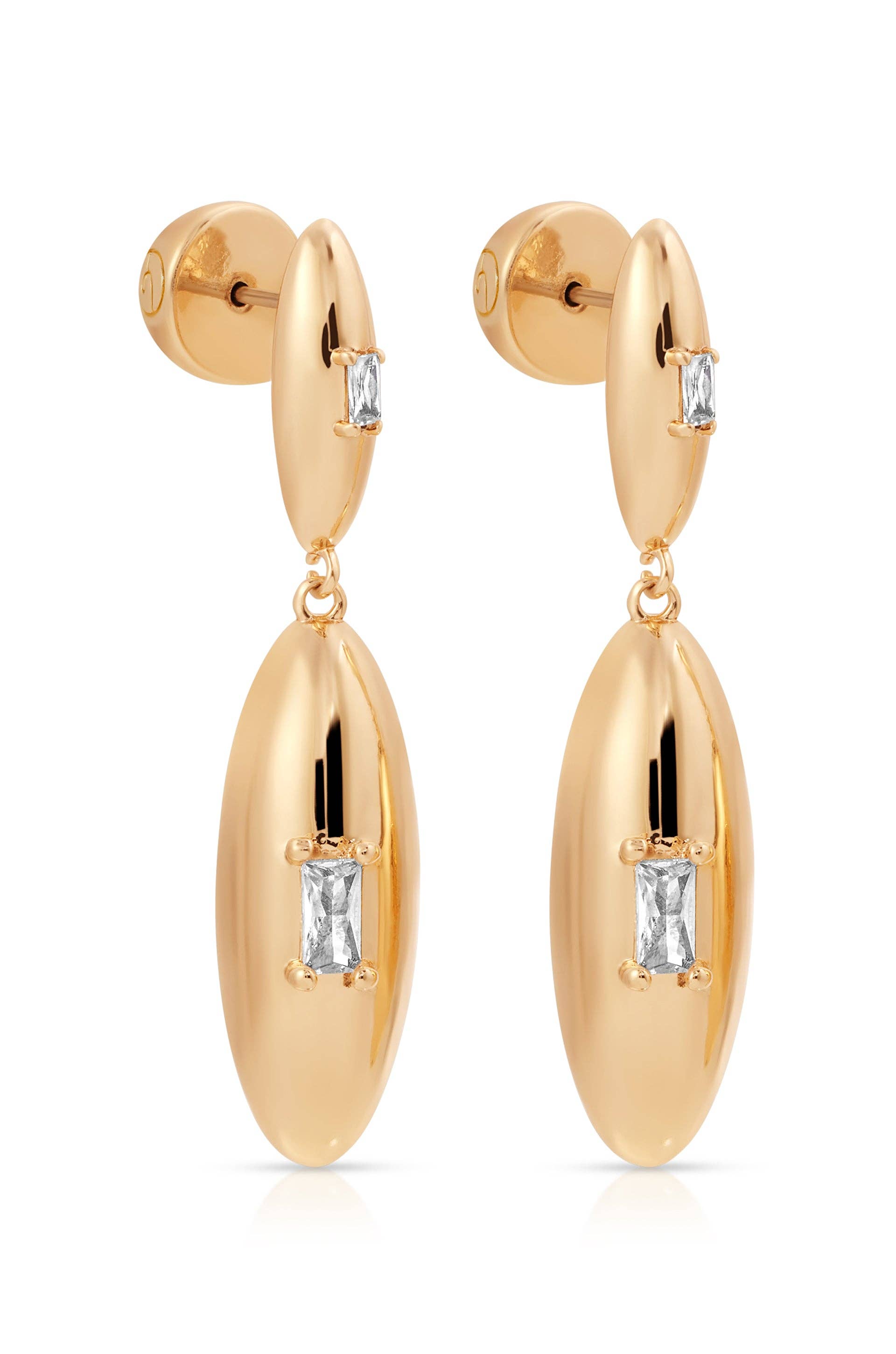 Ettika Oval Dome Double Drop Earrings