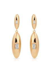 Ettika Oval Dome Double Drop Earrings