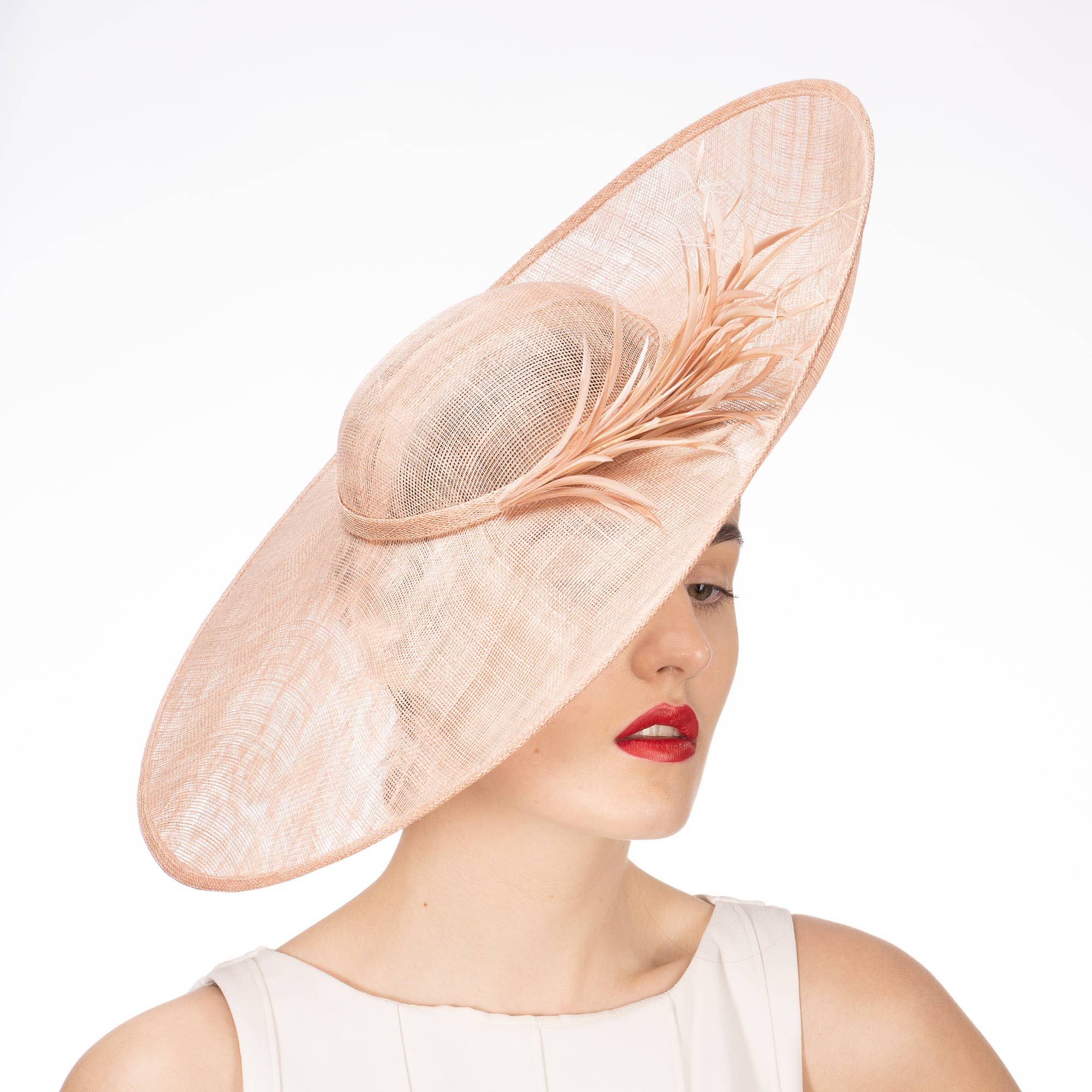 Feather Sinamay Hat Headband Fascinator