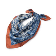 Lele Sadoughi Chestnut Blue Paisley Square Satin Scarf