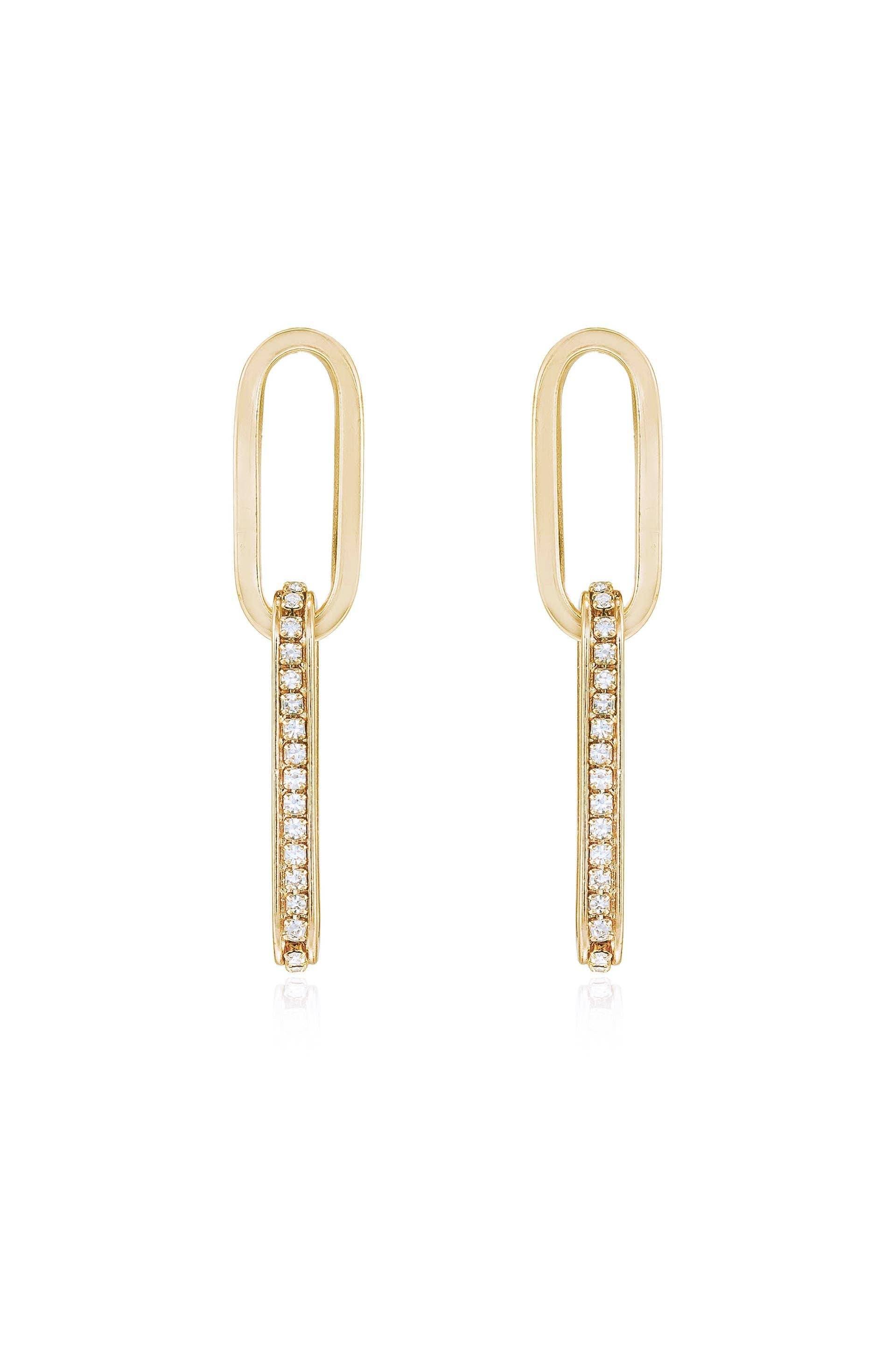 Ettika Simple Crystal Link Earrings