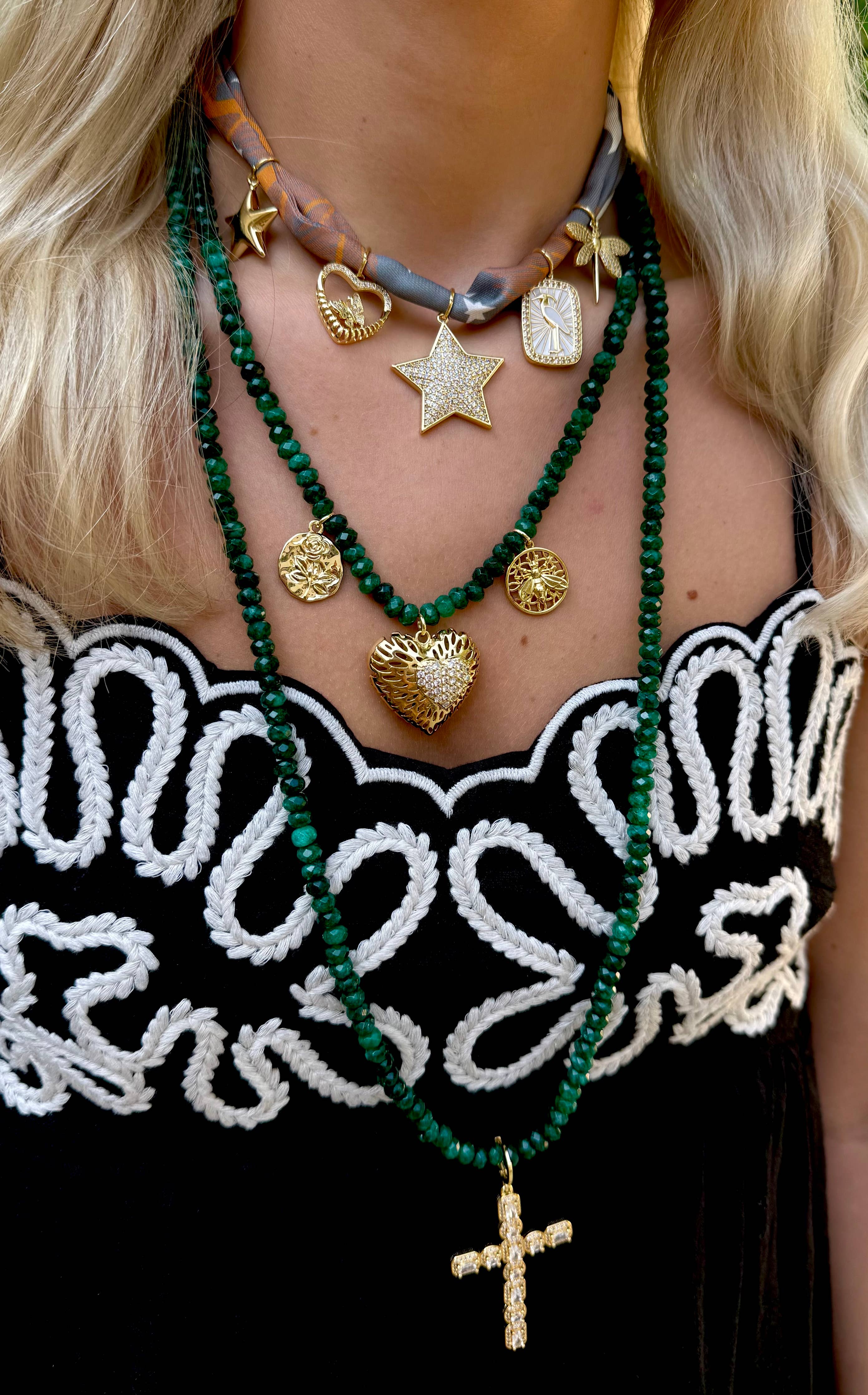 Gemelli Ari Multi Charm Scarf Necklace