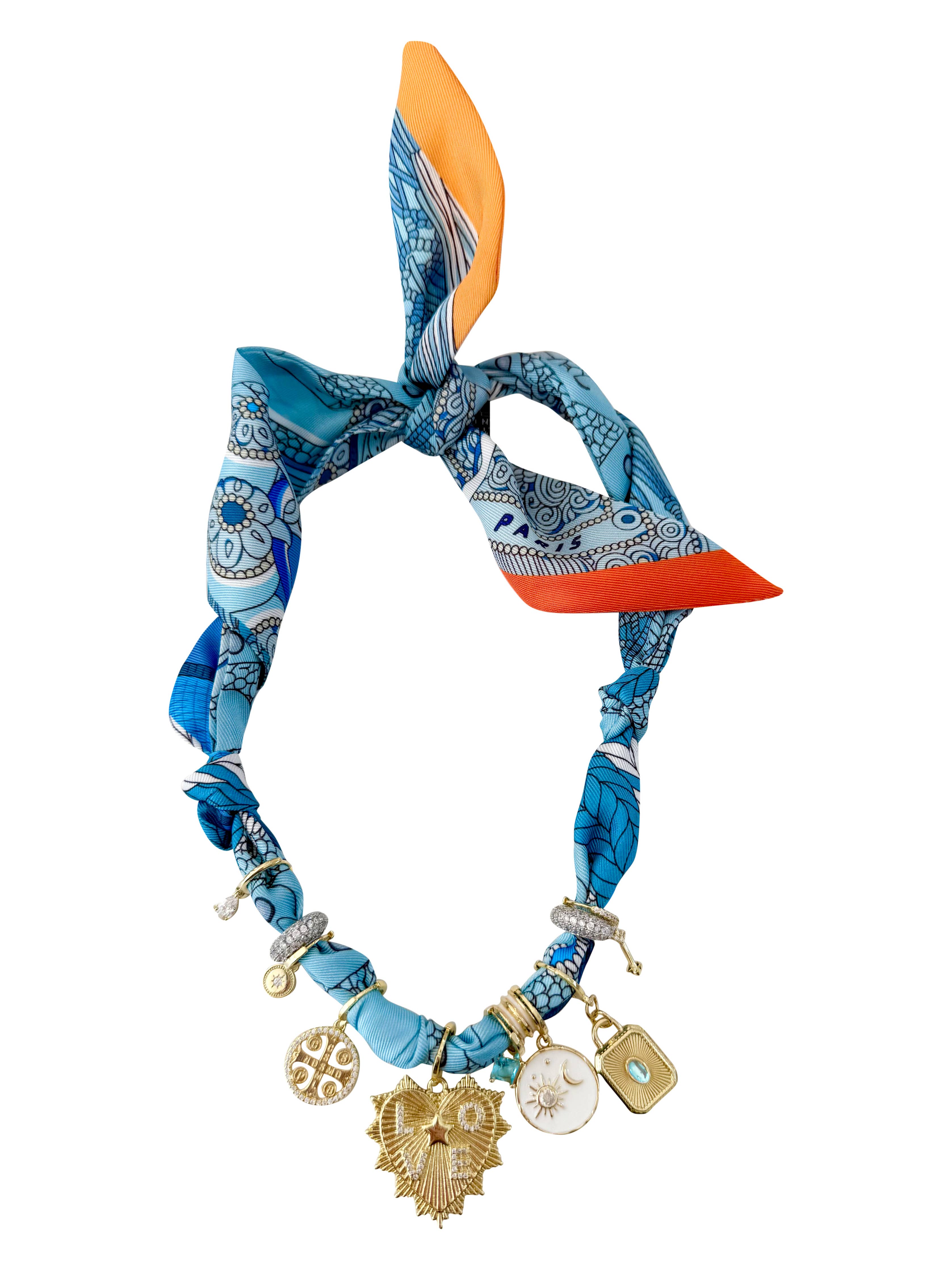 Gemelli Shirley Multi Charm Scarf Necklace