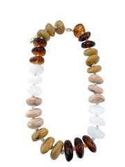 Gemelli Delray Chunky Beaded Necklace - Tan/Tortoise Mix