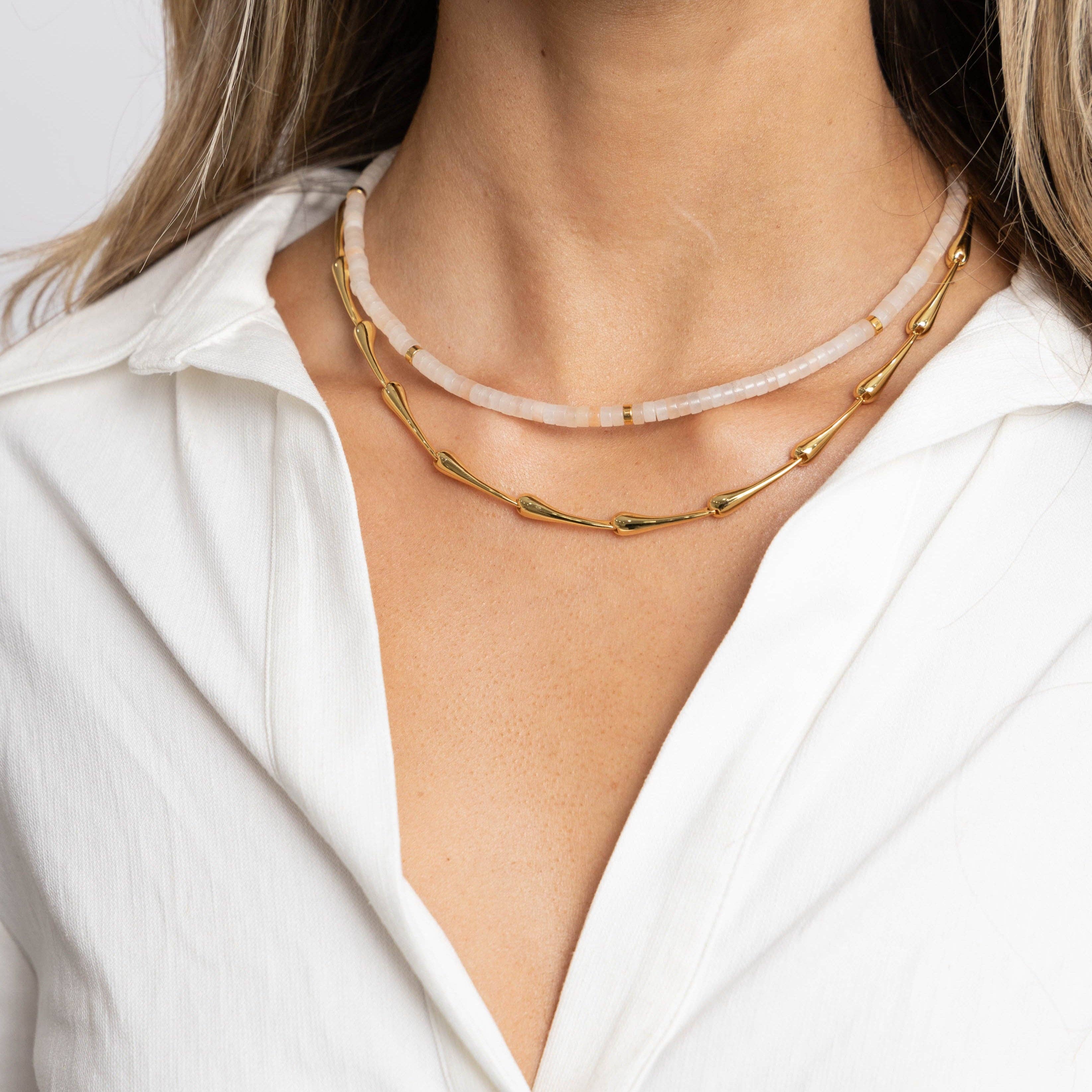 SAHIRA Isla Beaded Necklace Pink