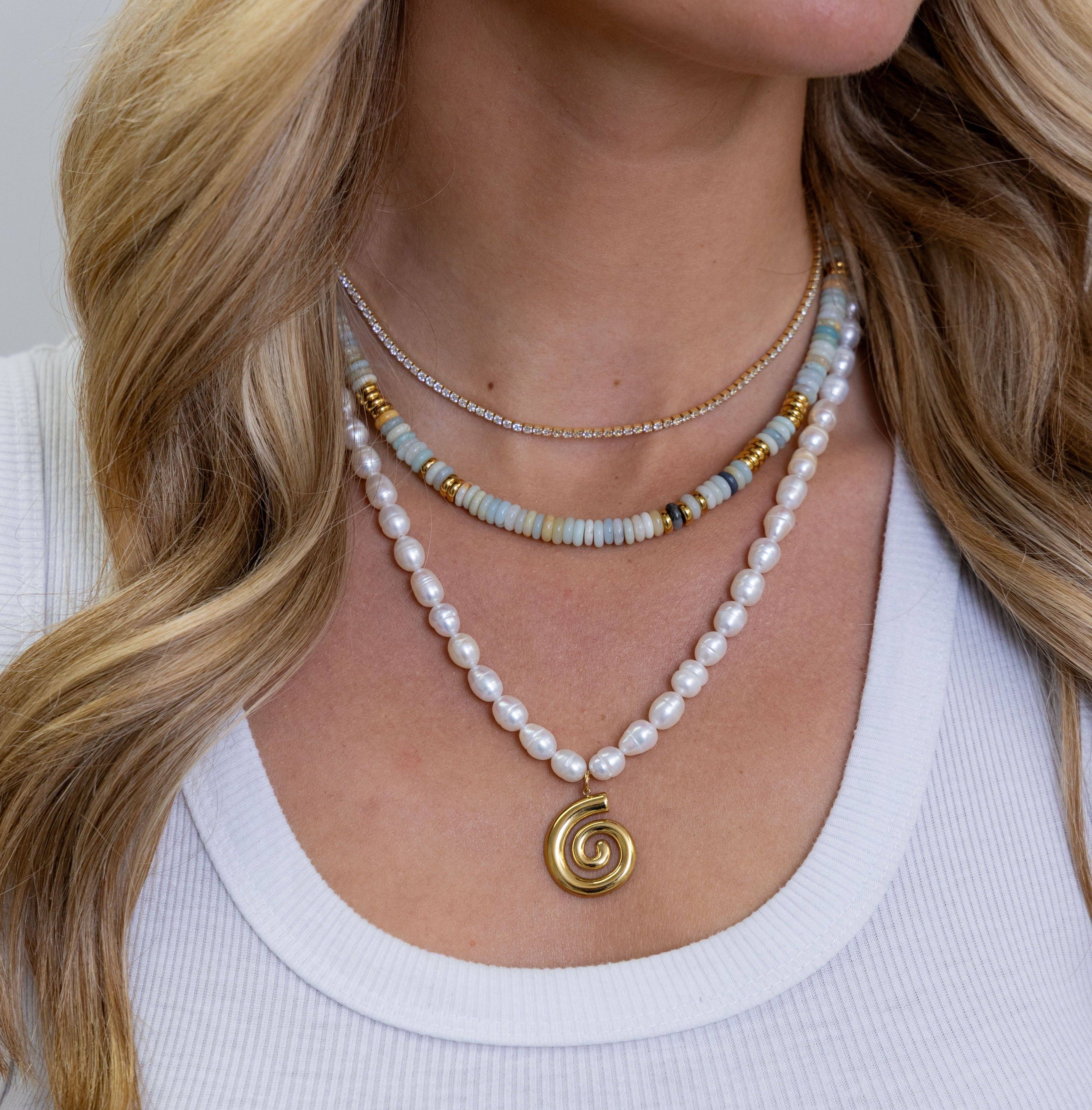 SAHIRA Amazonite Beaded Necklace
