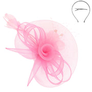 Floral Feathered Organza Mesh Fascinator