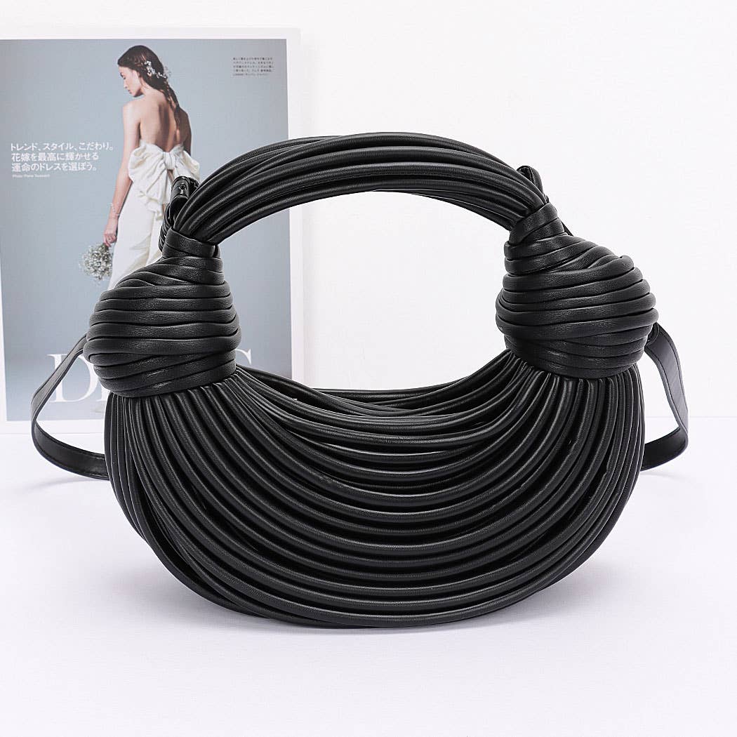 Faux Leather Rope Hobo Bag