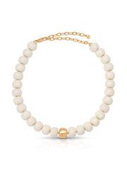 Ettika Power Bead Statement Necklace in Bone