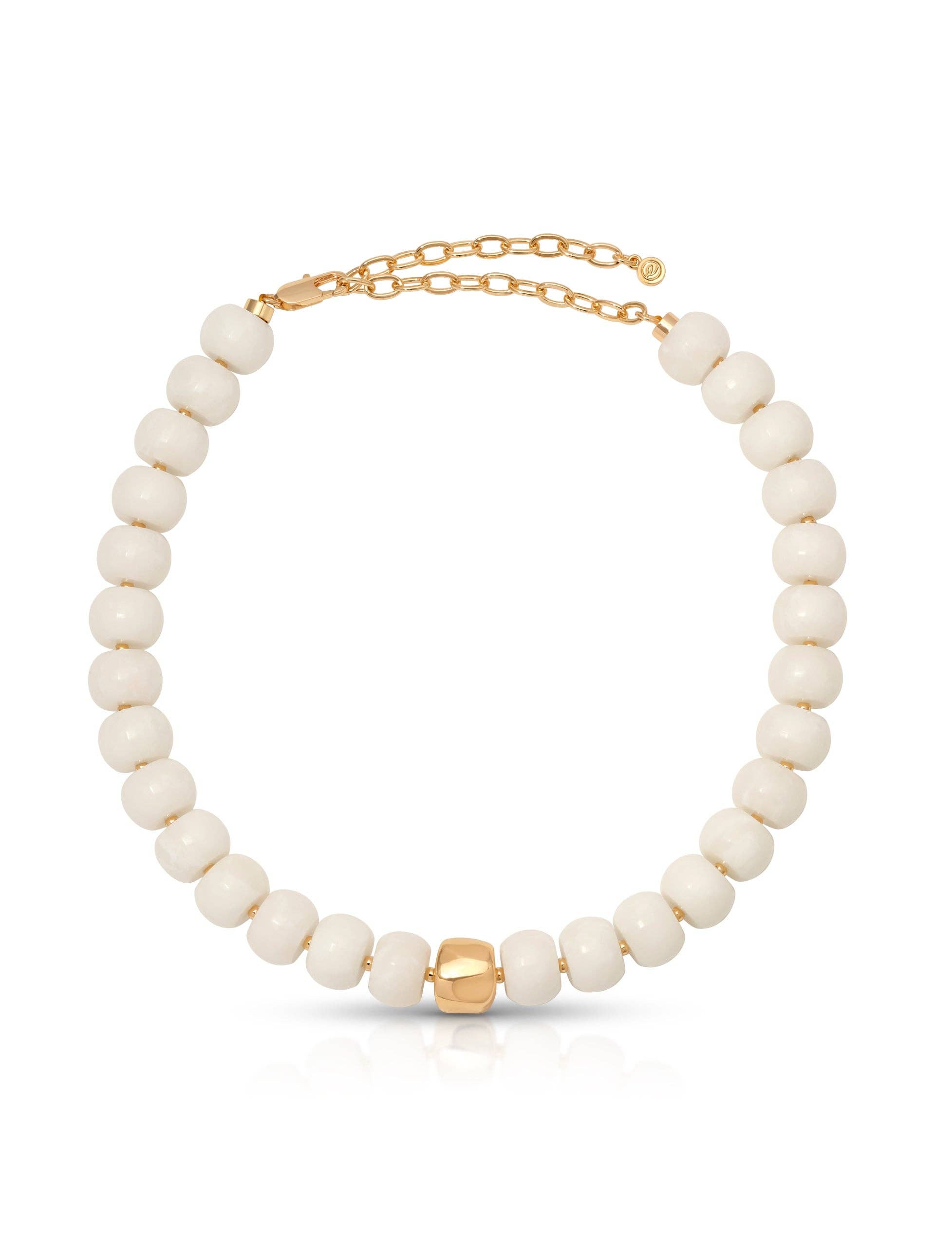 Ettika Power Bead Statement Necklace in Bone