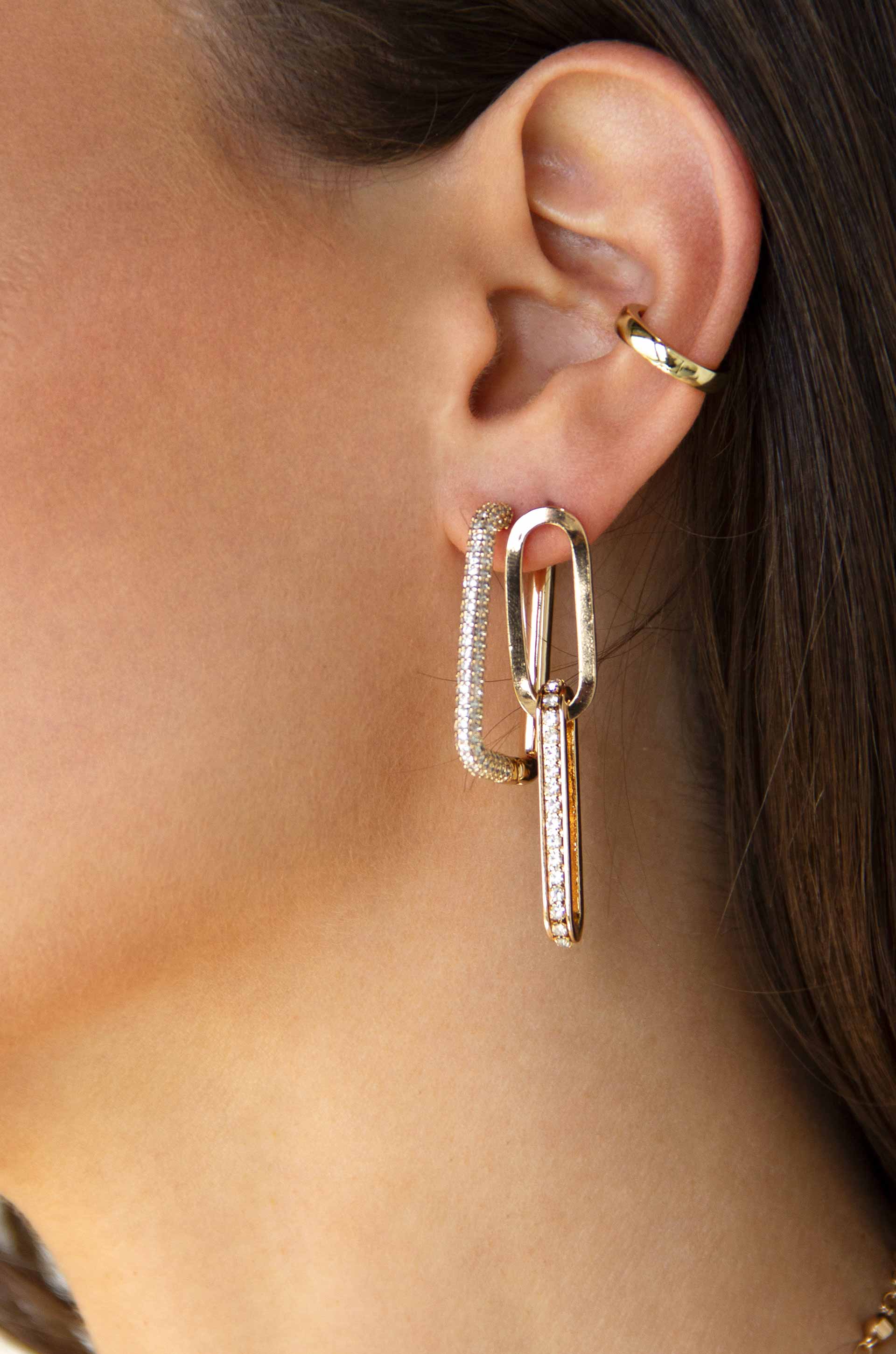 Ettika Simple Crystal Link Earrings