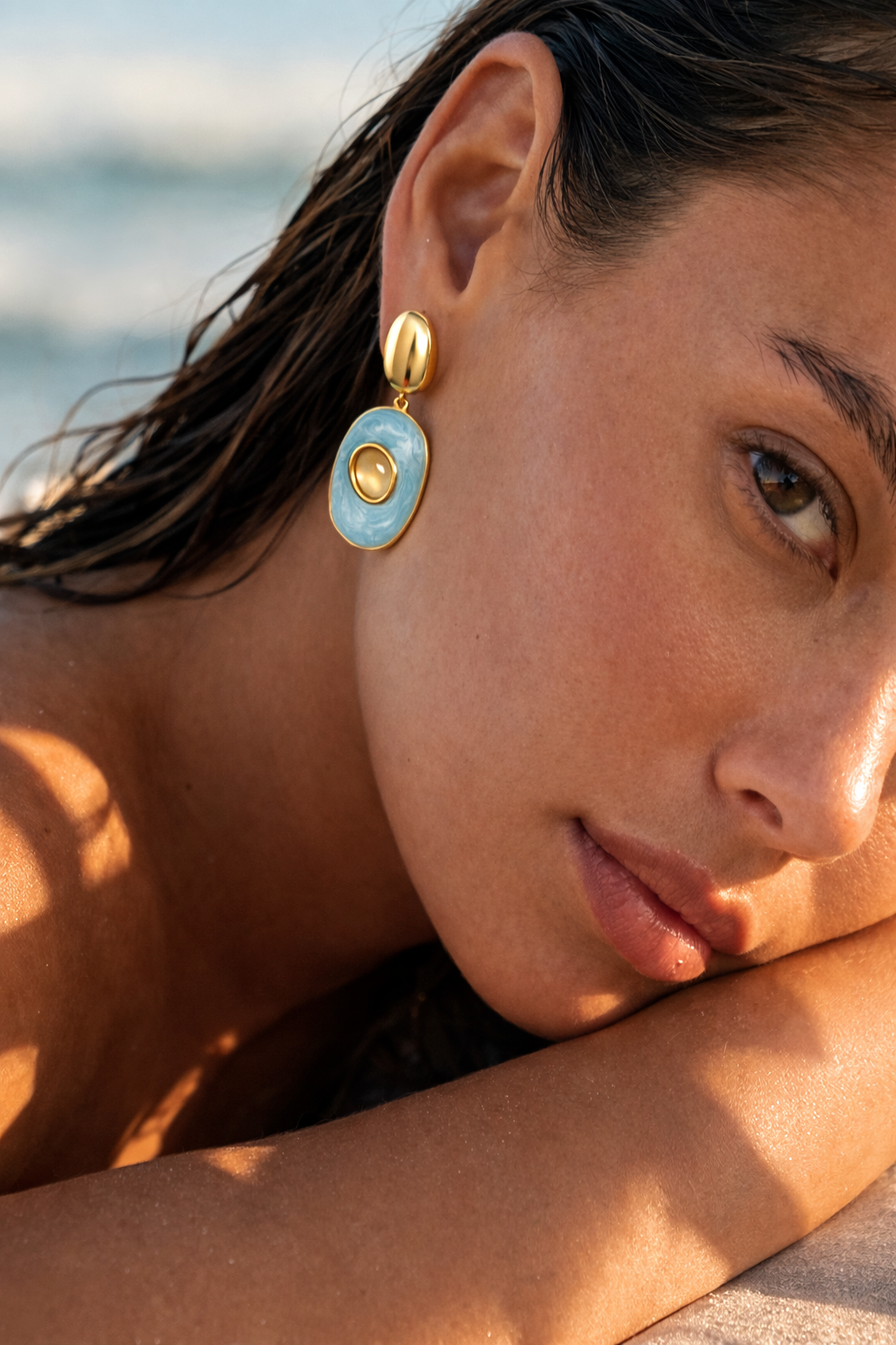 SAHIRA Glenda Light Blue Drop Earring