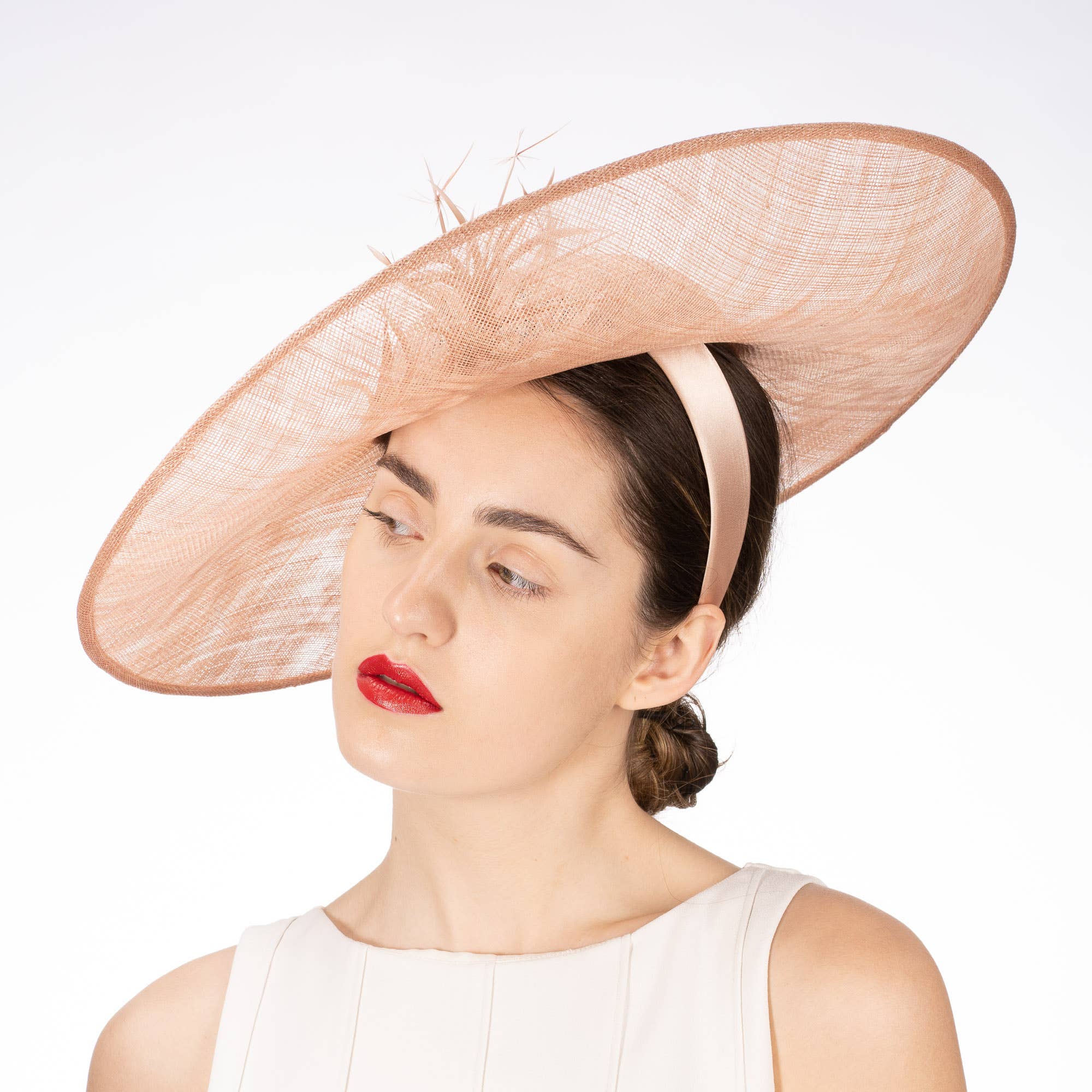 Feather Sinamay Hat Headband Fascinator