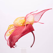 Sinamay Pillbox Fascinator with Tie Dye Swirl