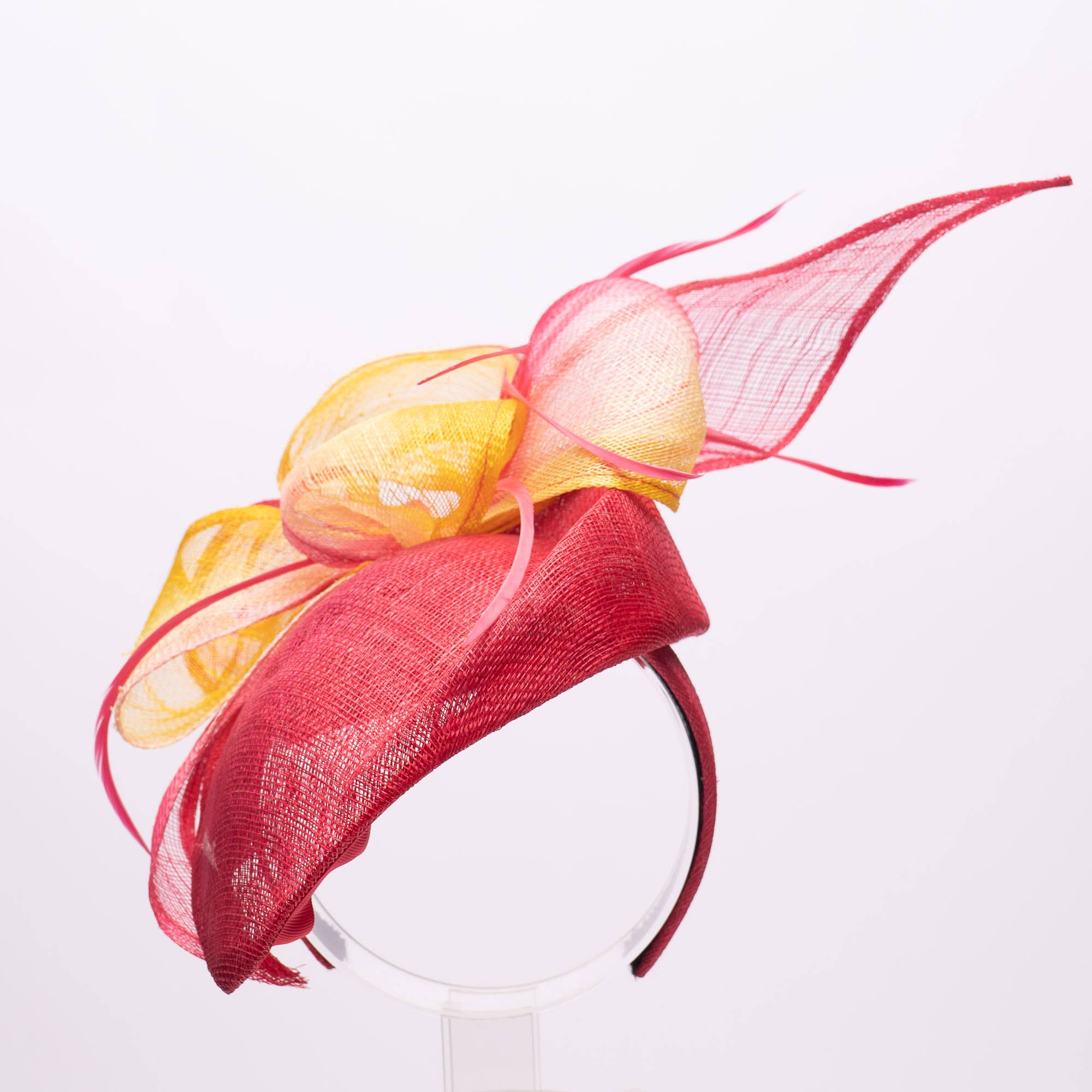 Sinamay Pillbox Fascinator with Tie Dye Swirl