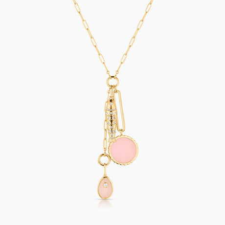 THATCH Antibes Pink Jade Lariat Necklace