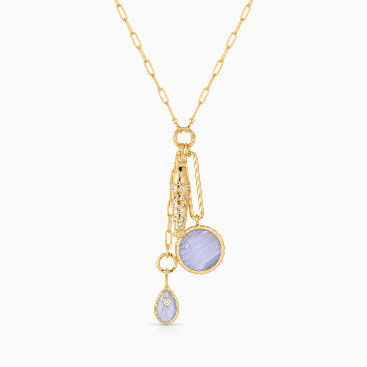 THATCH Antibes Blue Lace Lariat Necklace