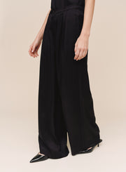 B3766-L63-302 - DOUBLE PLEAT WIDE LEG WITH ELASTIC BACK