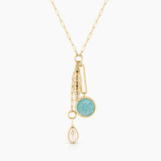 THATCH Antibes Amazonite & Mother of Pearl Lariat Necklace