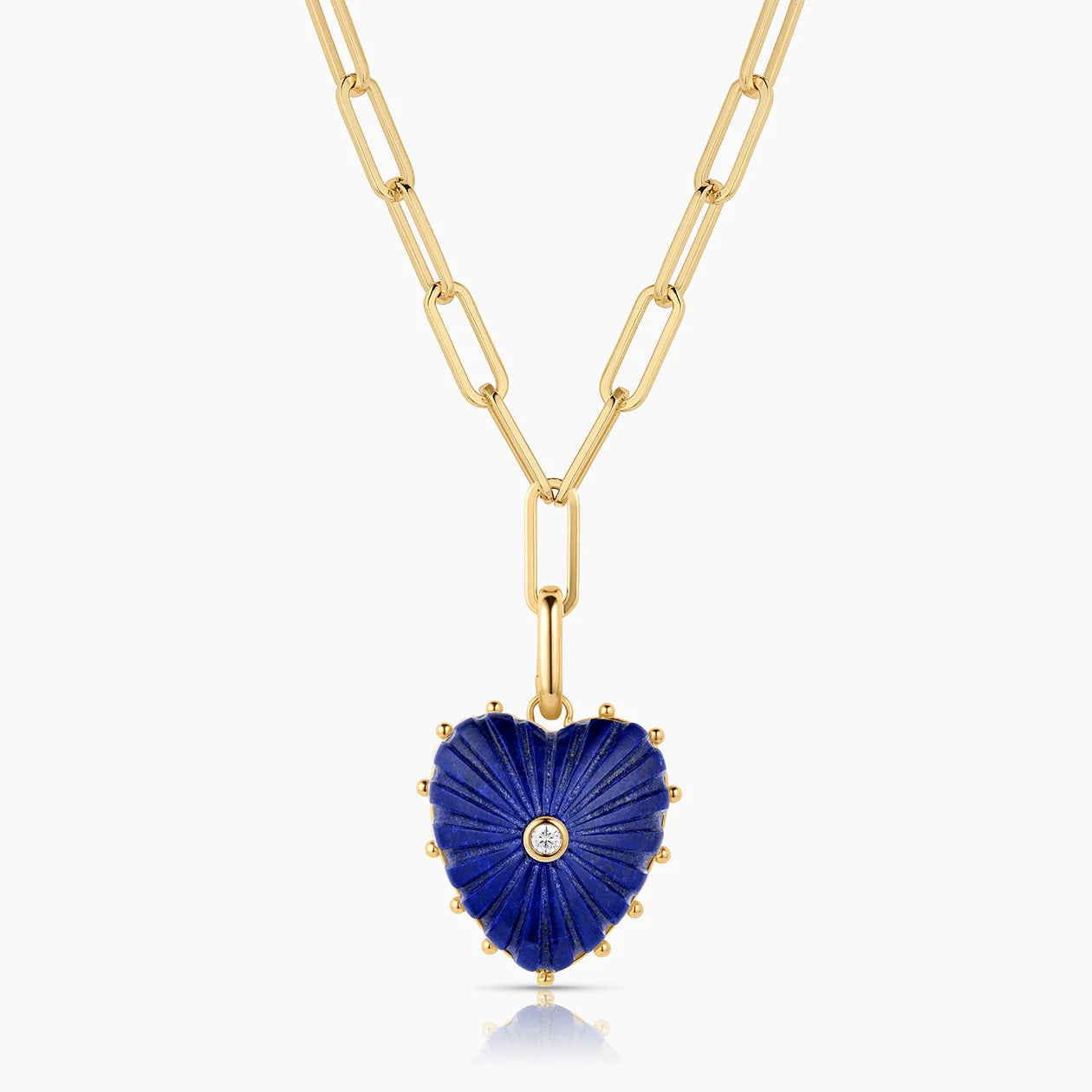 THATCH Malene Lapis Heart Clip Necklace