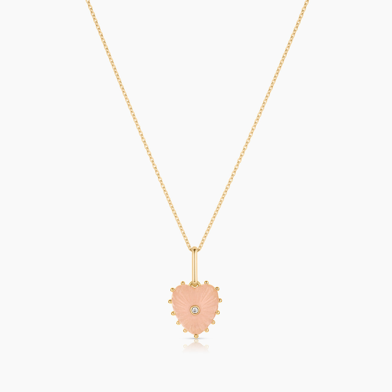 THATCH Isabel Pink Jade Heart Necklace