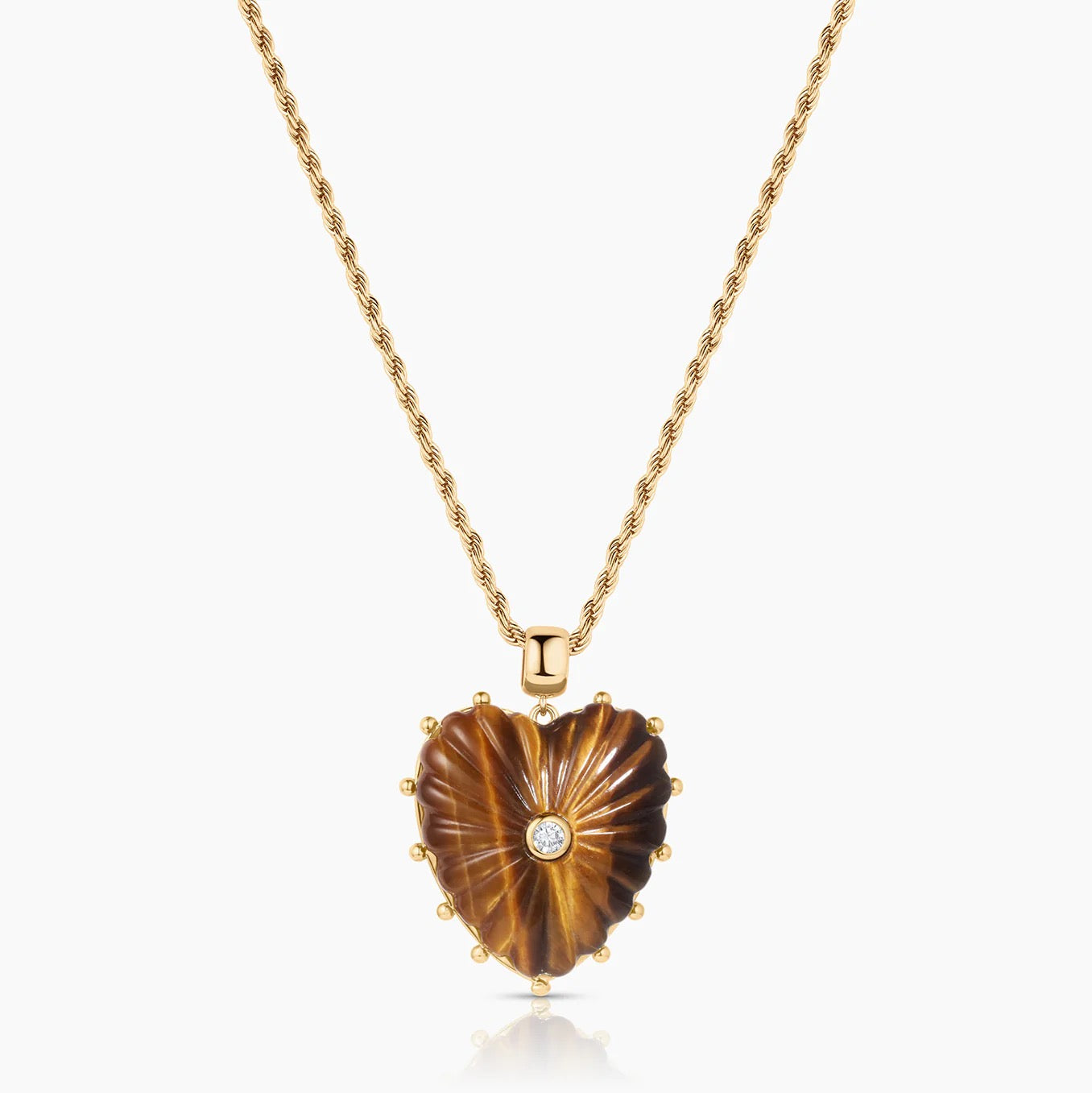 THATCH Malene Tiger's Eye Heart Bail Necklace