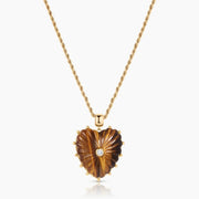 THATCH Malene Tiger's Eye Heart Bail Necklace